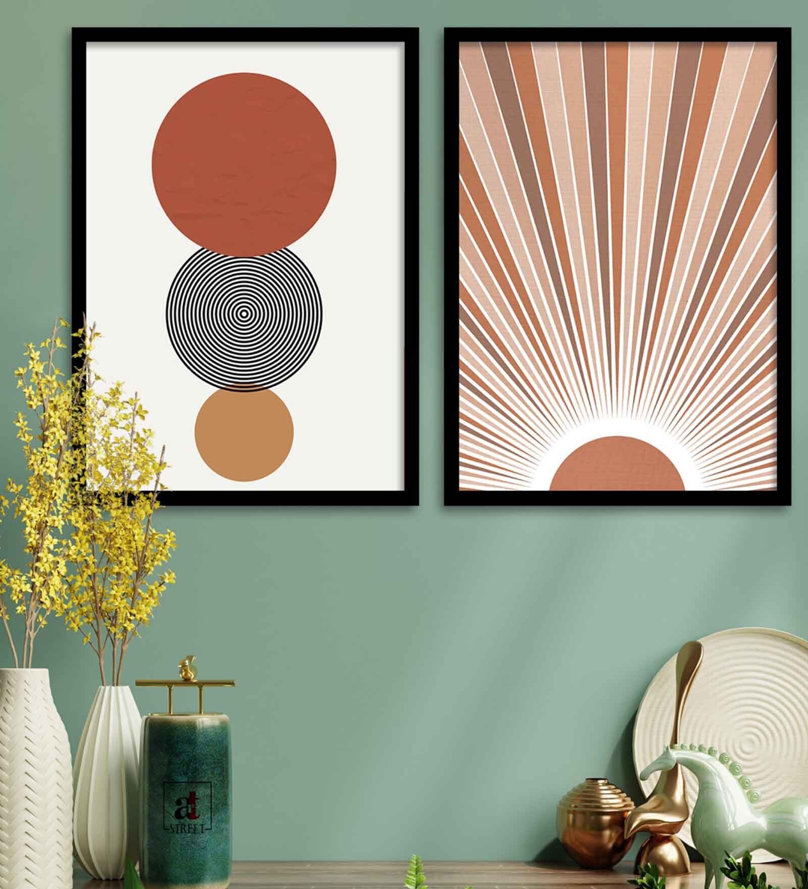 White Sunset Set Of 2 Framed Art Print Print