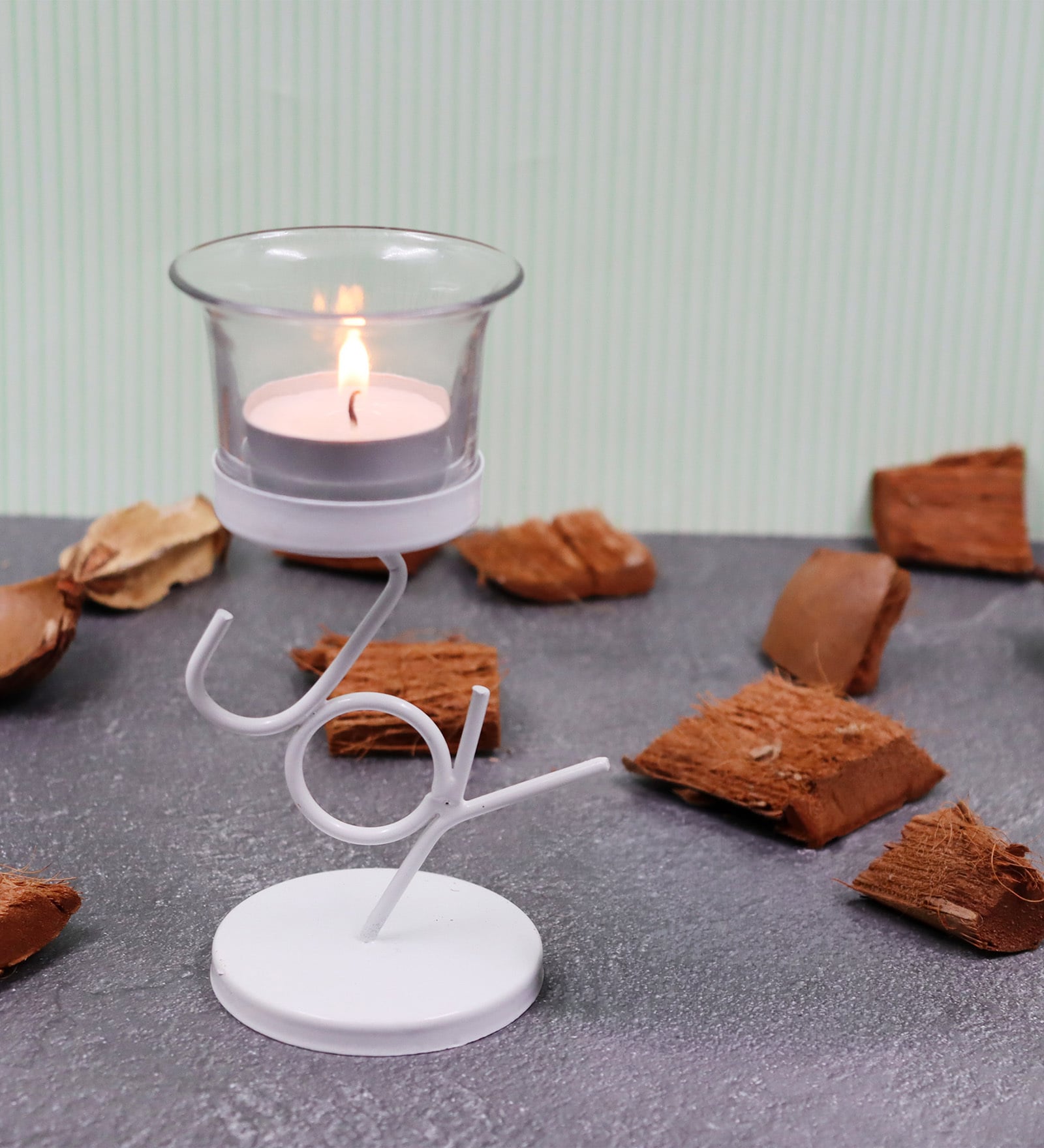 White Table Decorative Tealight Holder