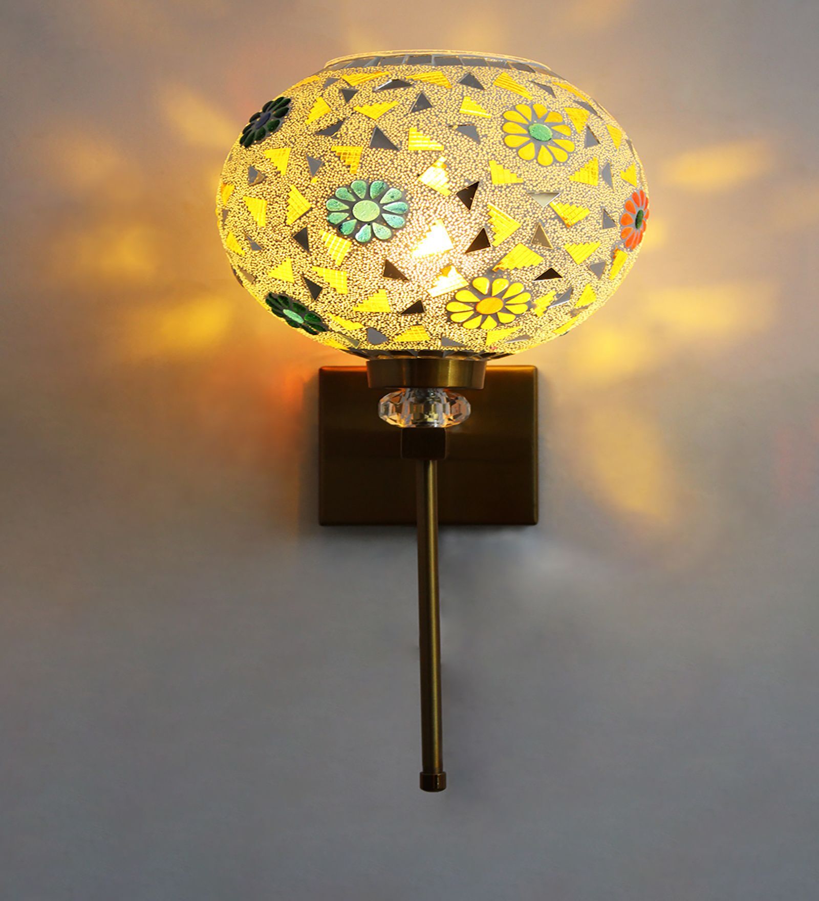 White Tipni Colourful Glass Crystal Wall light