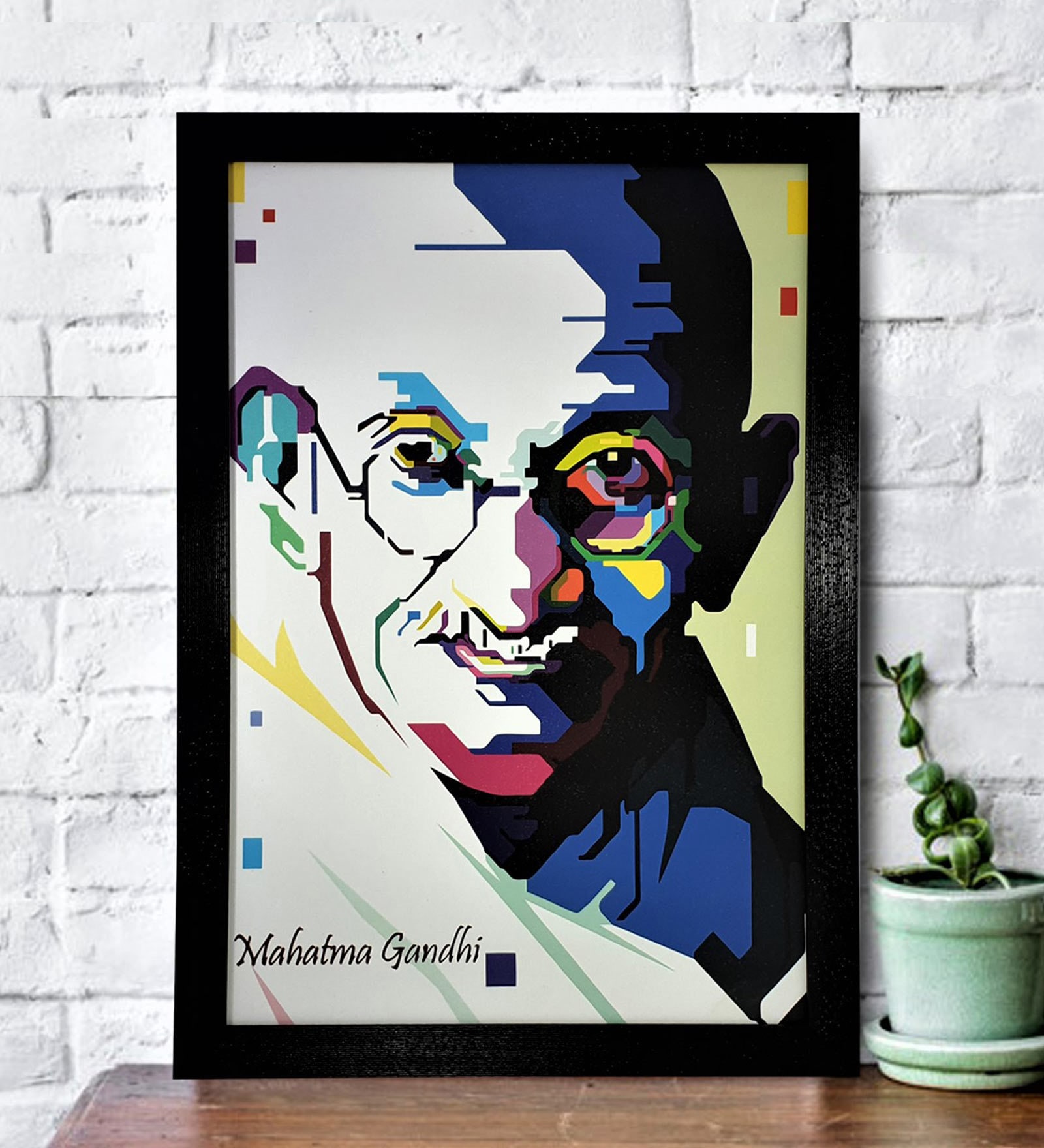 Buy White Wood \Abstract Mahatma Gandhi\ Textured Paper Scratch & Dust ...