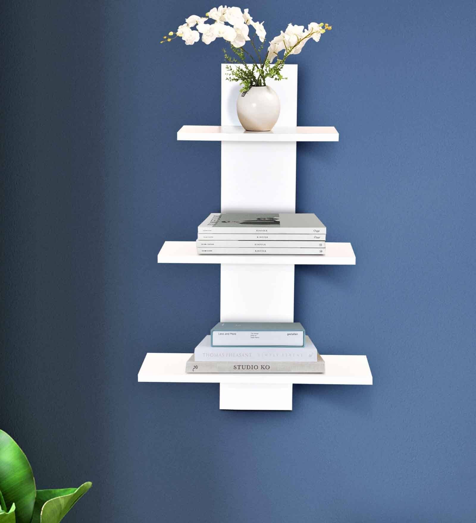 Buy White Wood Wall Shelf at 54 OFF by Craft Center Pepperfry