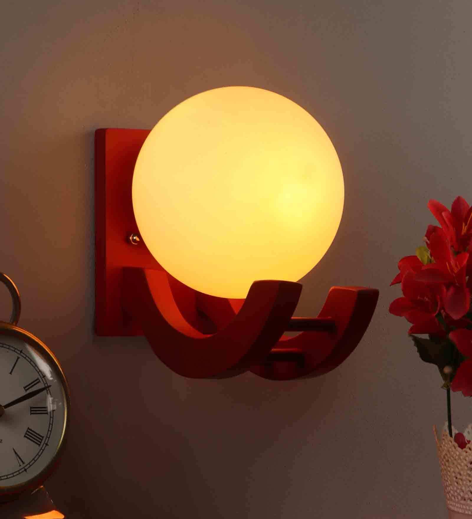 Solitaire Red Wood and Iron Wall Sconces