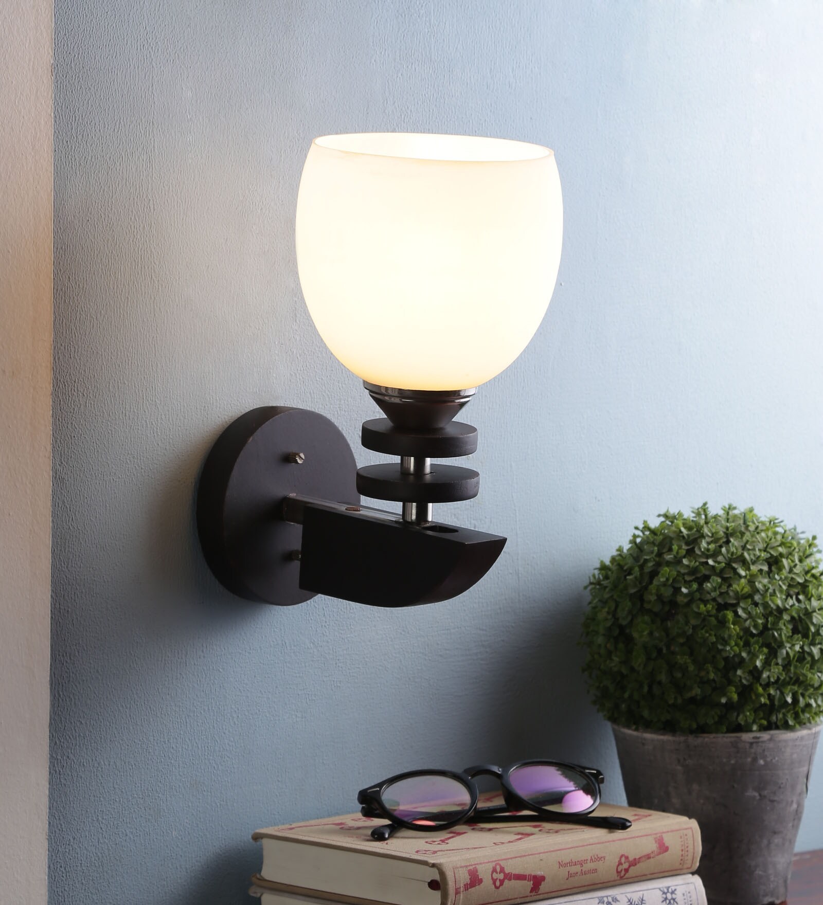 White Wood Wall Sconces