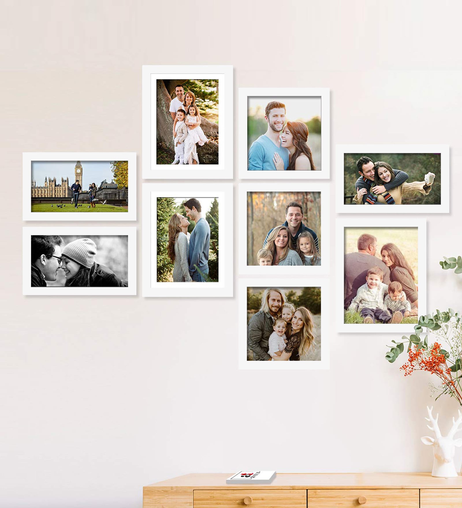 Buy Norah Set Of 9 White Synthetic Wood Collage Photo Frames at 18% OFF ...