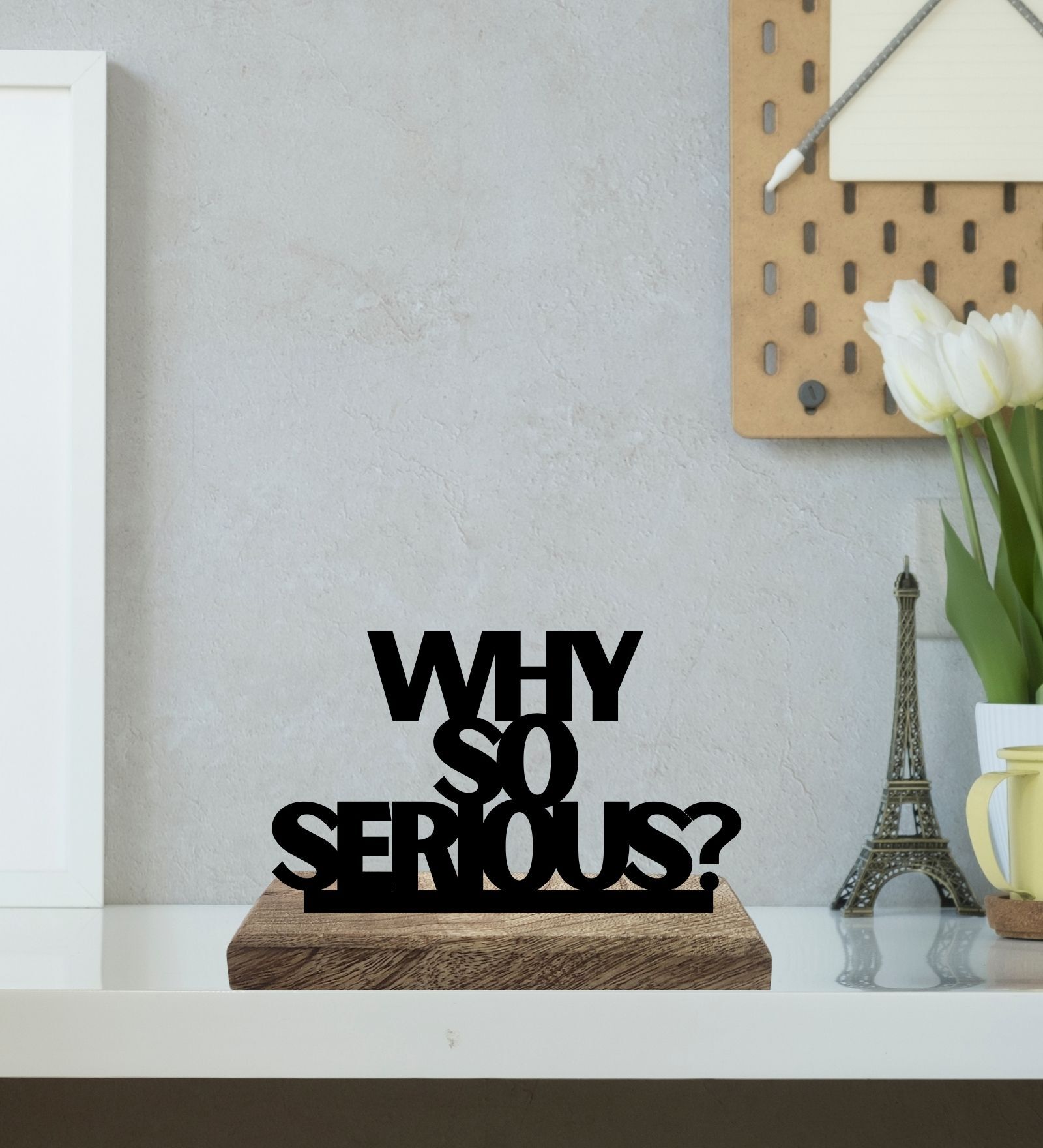 Why So Serious Black Mango Wood & Iron Showpiece