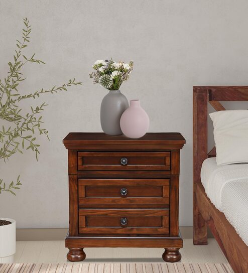 Whispering Bedside Table in Brown Colour