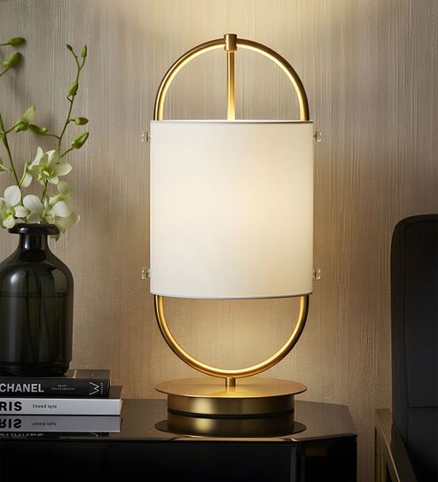 White & gold Glass & metal Aurora Halo glass Lamp