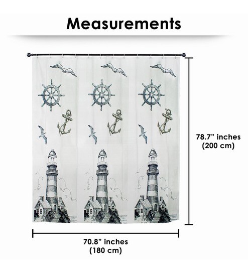 Buy White Pvc Shower Curtain Length 78 Width 72 Inches By