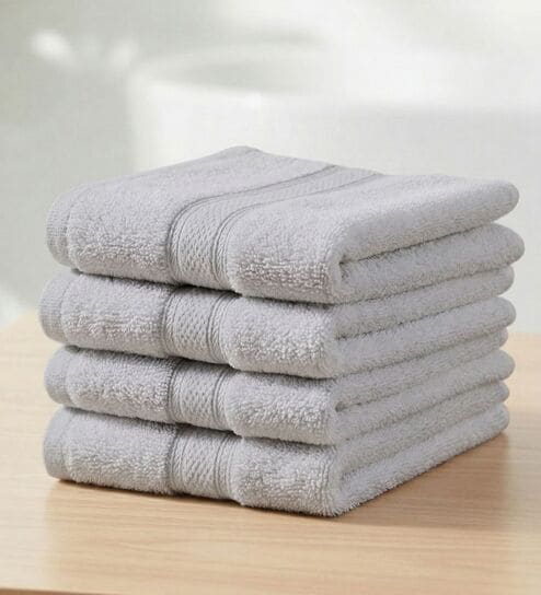 White 100% Cotton 400 Gsm Face Towel 4 Pc