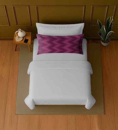 White 100% Cotton Single Bedsheet with 1 Pillow Cover