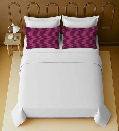 White 100% Cotton Super King Bedsheet with 2 Pillow Covers