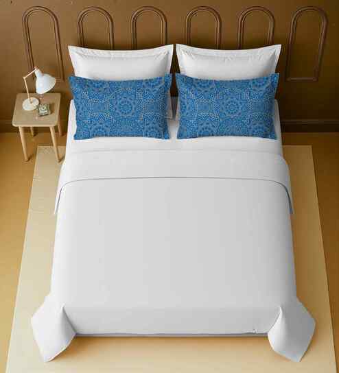White 100% Cotton Super King Bedsheet with 2 Pillow Covers