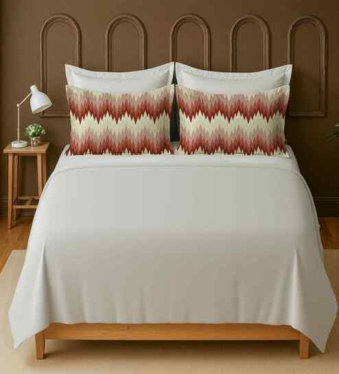 White 100% Cotton Super King Bedsheet with 2 Pillow Covers