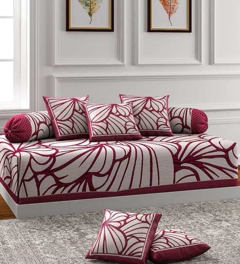 White 180 TC Polycotton 8 Piece Diwan Set