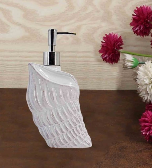 White 300 ml Ceramic Liquid Soap Dispenser 