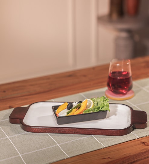 White Acacia Wood  Appetizer Platter