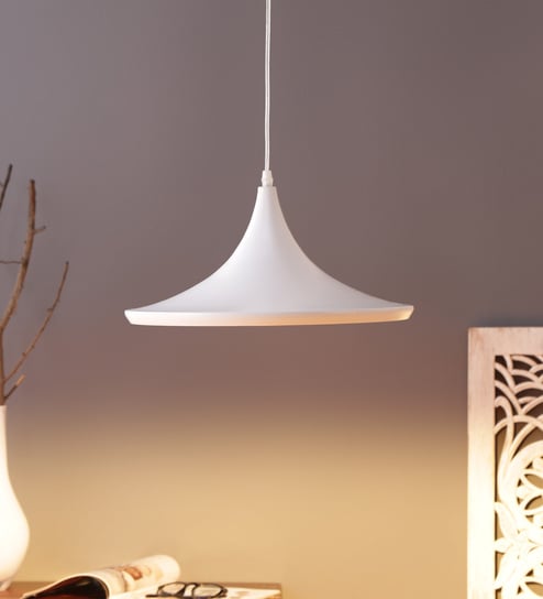 Buy Black Metal Hanging White Metal Hanging Light By Stello Online