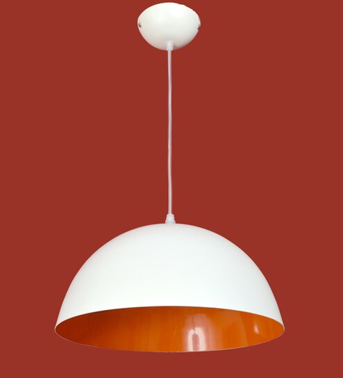 White Metal Hanging Light By The Light Studio