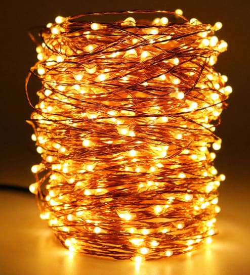 Copper String LED light 10 MTR 100 LED USB Operated Decorative Lights 100  LEDs 10 m Yellow Rice Lights Price in India - Buy Copper String LED light  10 MTR 100 LED