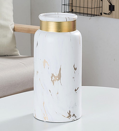 White Ceramic Table Vase by Art Street