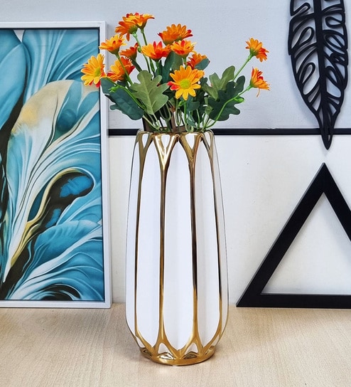 white ceramic  Floor Vase