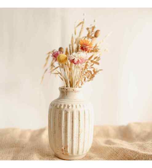 White Classic Bloom Ceramic Vase