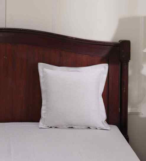 White Cotton Solid 16x16 inches Square Cushion Cover