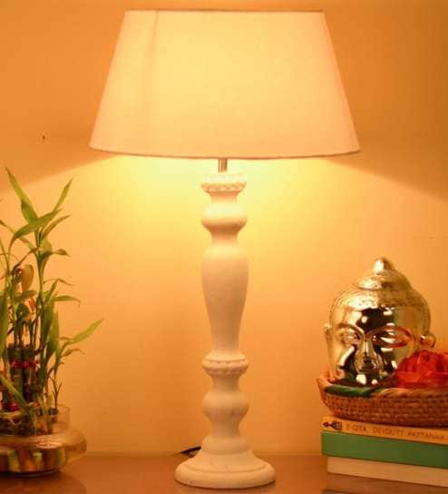 White Cotton Table Lamp