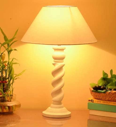 White Cotton Table Lamp