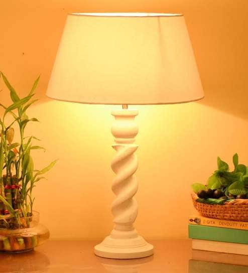 White Cotton Table Lamp