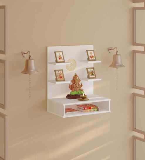 White Dhruv Wall Mount Pooja