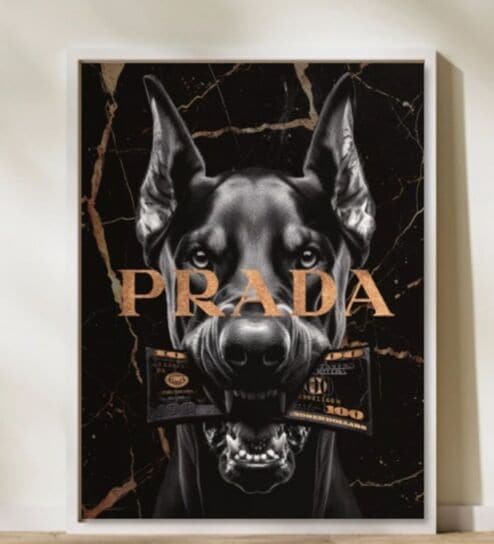 BLACK DOG HD Poster With White Frame, 12.5   17.3 Inches