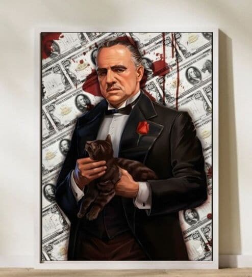 GOD FATHER HD Poster With White Frame, 12.5   17.3 Inches