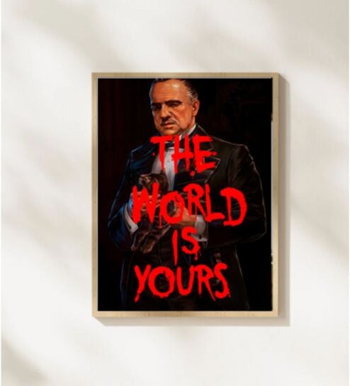 THE WORLD IS YOURS Poster With White Frame, 12.5 X 17.3 Inches