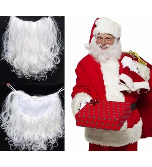 White Fabric Santa Claus Beard