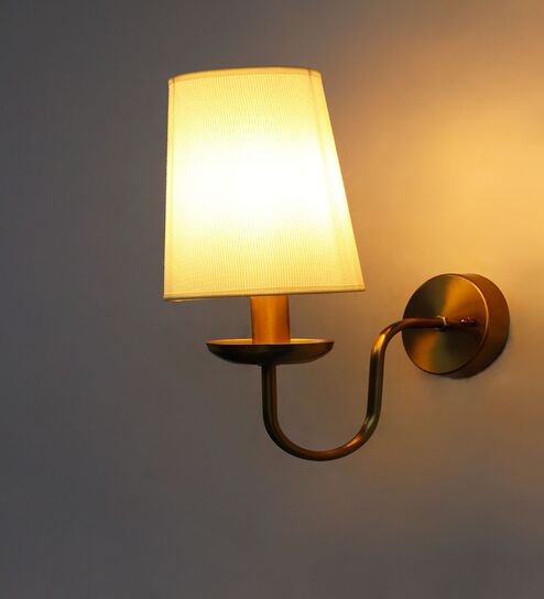 White Fabric Shade Wall Lamp