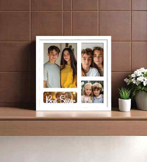 White Fibre Decorative Collage Photo Frames