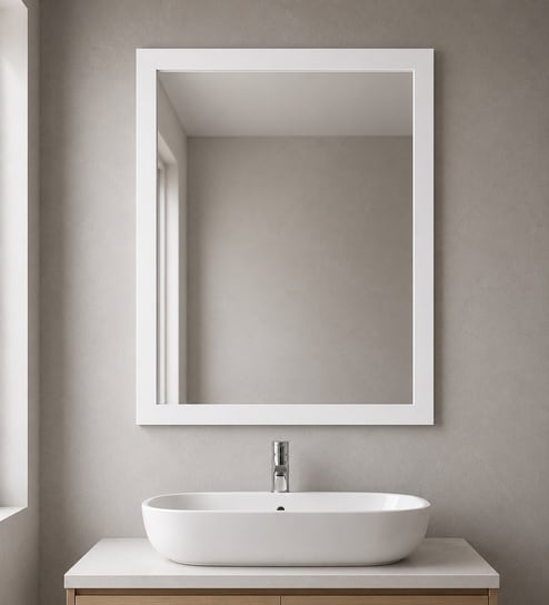 White Glass Ancient Wall Mirror