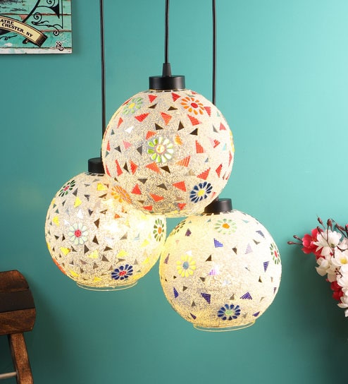 Lawley White Glass Cluster Hanging Light by Foziq