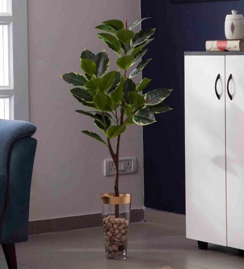 Rubber White Without Pot Artificial Plants