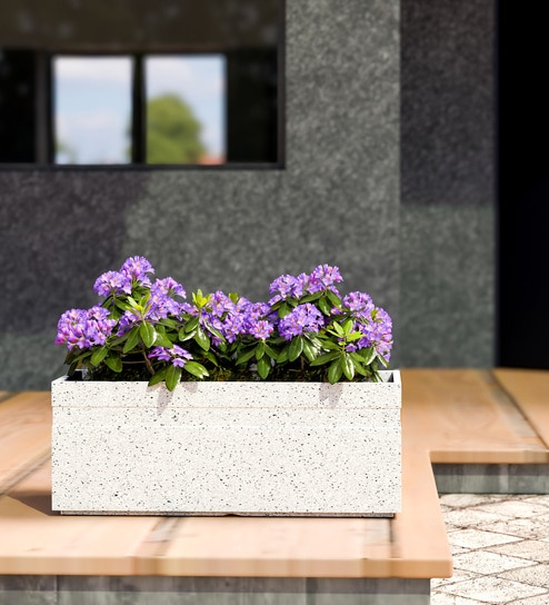 White GT Marble rectangular 218 Planter