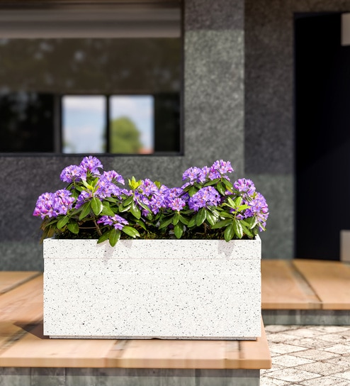 White GT Marble rectangular 2411 Planter