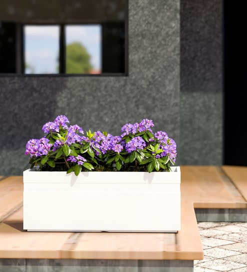 White GT rectangular 218 Planter