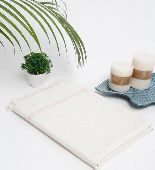 White Jia Honeycomb Cotton Large Towel-200 Gsm
