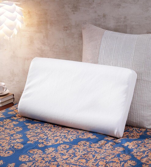 Buy White Memory Foam Pillow For Sleeping Cervical Neck Pain And