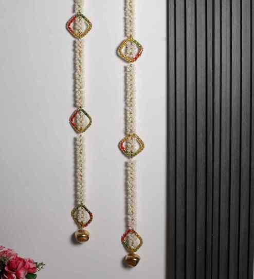 White Mogra Bell Torans Set of 2