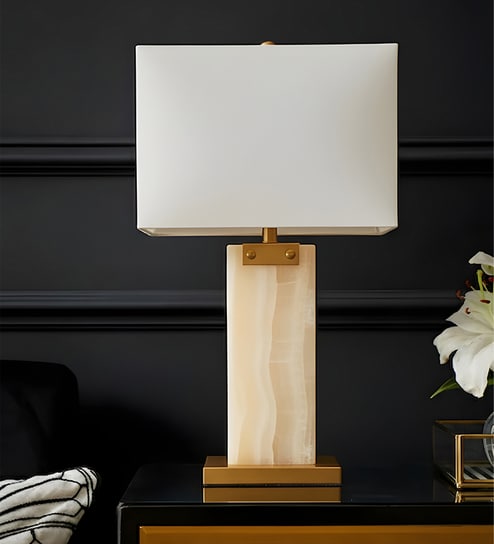 White Onyx Imperial Onyx table lamp