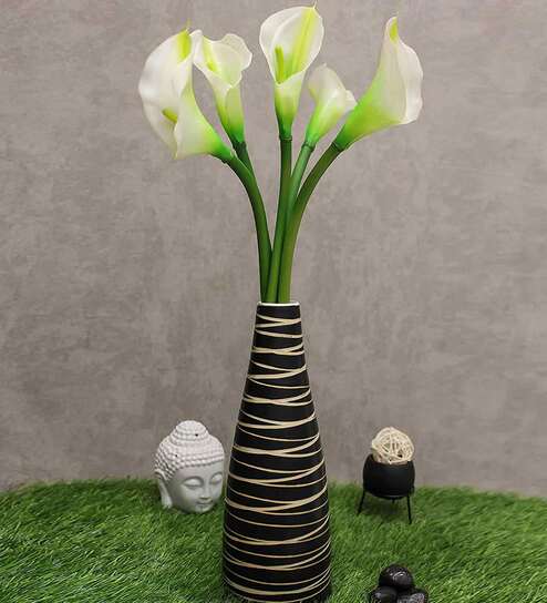 White Polyester Artificial Callalily Flower