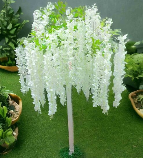 White Polyester Artificial Flower
