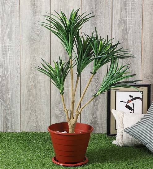 White Polyester Artificial Yucca Plant Without Pot